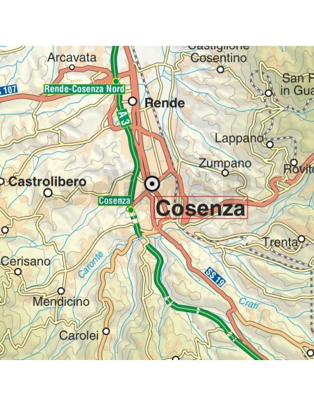 Mappa della provincia di Cosenza jpg scala 1:200.000