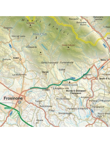 Mappa della provincia di Frosinone jpg scala 1:200.000