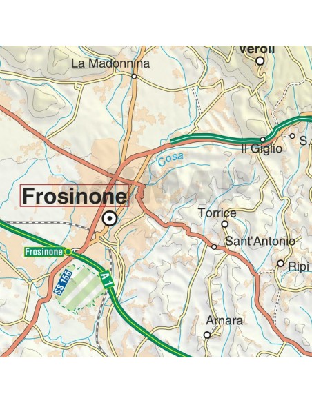 Mappa della provincia di Frosinone jpg scala 1:200.000
