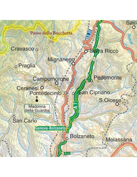 Mappa della provincia di Genova jpg scala 1:200.000