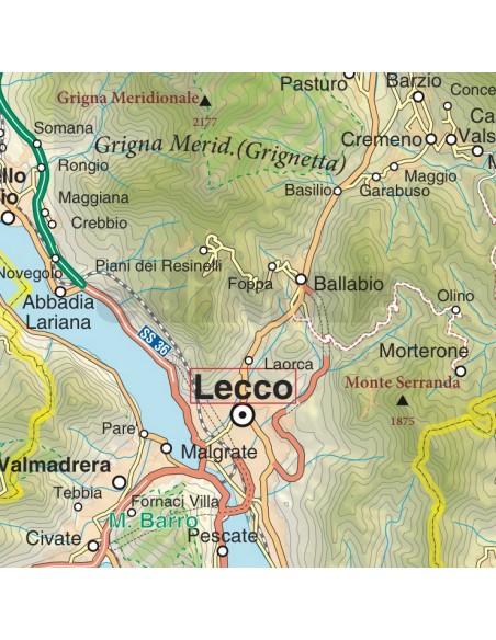 Mappa della provincia di Lecco jpg scala 1:200.000