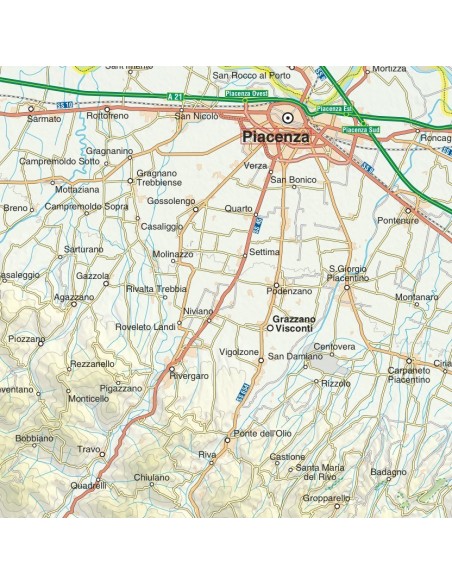 Mappa della provincia di Piacenza jpg scala 1:200.000