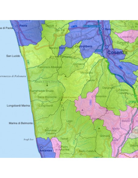 Mappa stradale con comuni della Calabria pdf