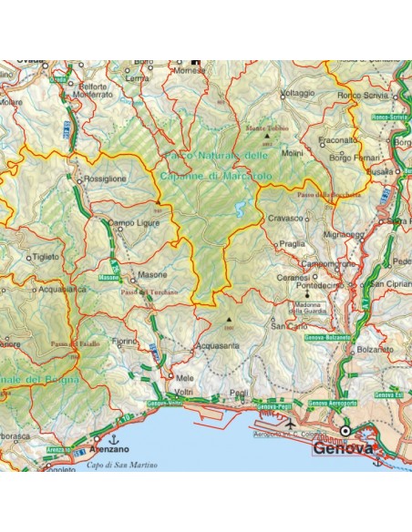 Mappa stradale con comuni della Liguria pdf