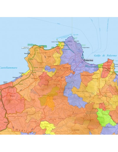 Mappa stradale con comuni della Sicilia pdf