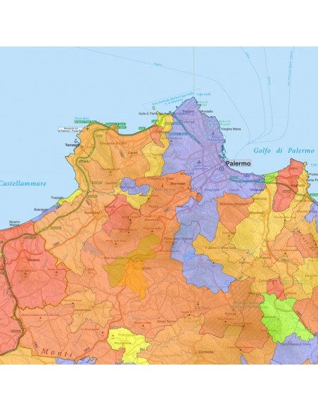 Mappa stradale con comuni della Sicilia pdf