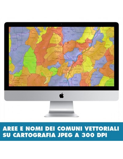 Mappa stradale con comuni del Trentino Alto...