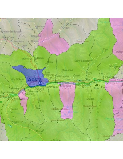 Mappa stradale con comuni della Valle d'Aosta pdf