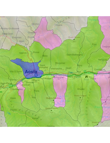 Mappa stradale con comuni della Valle d'Aosta pdf