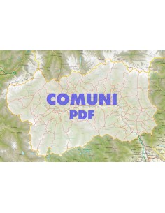 Mappa stradale con comuni della provincia di Valle...
