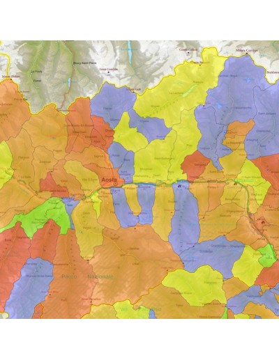 Mappa stradale con comuni della provincia di...