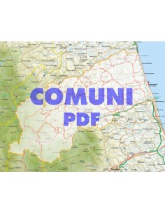 Mappa stradale con comuni della provincia di Ascoli...