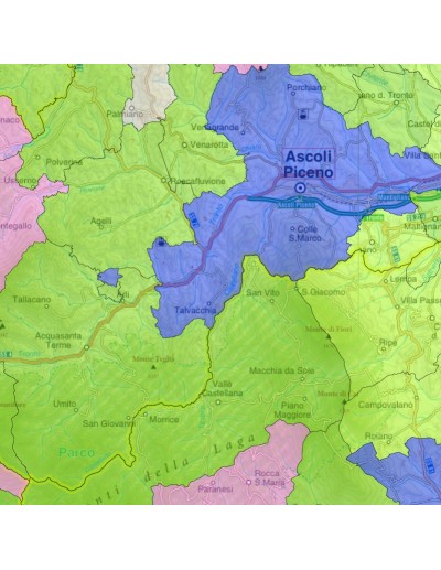 Mappa stradale con comuni della provincia di...
