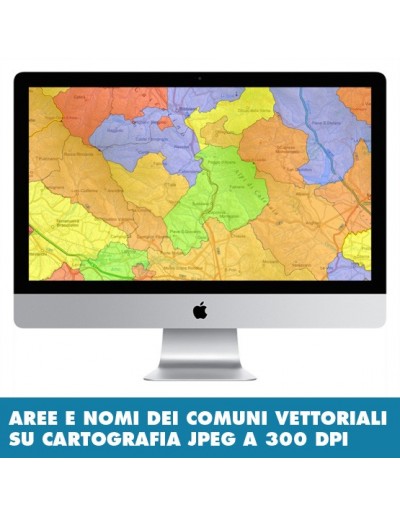 Mappa stradale con comuni della provincia di...