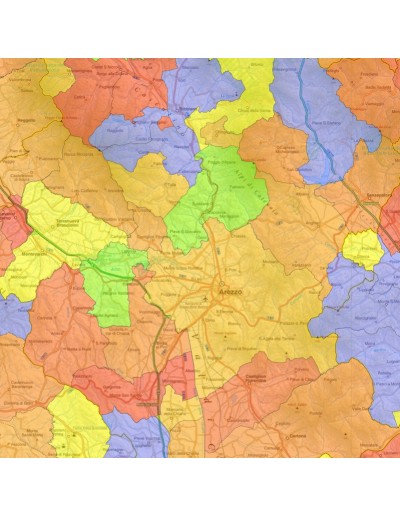 Mappa stradale con comuni della provincia di...