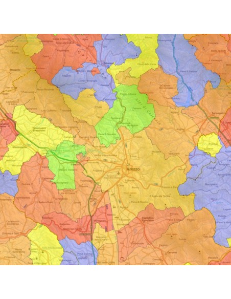 Mappa stradale con comuni della provincia di Arezzo pdf