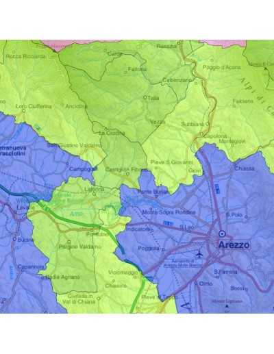 Mappa stradale con comuni della provincia di...
