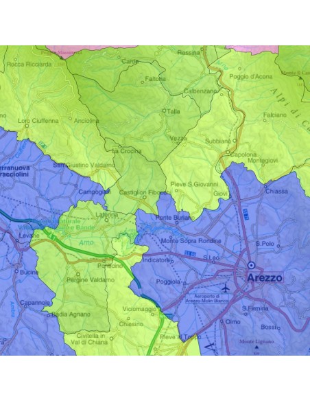 Mappa stradale con comuni della provincia di Arezzo pdf