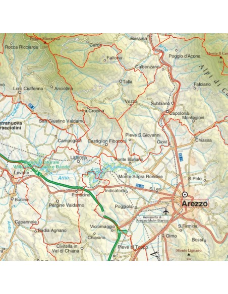 Mappa stradale con comuni della provincia di Arezzo pdf