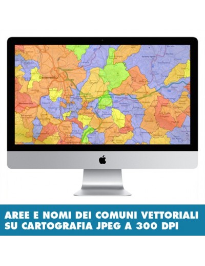 Mappa stradale con comuni della provincia di...