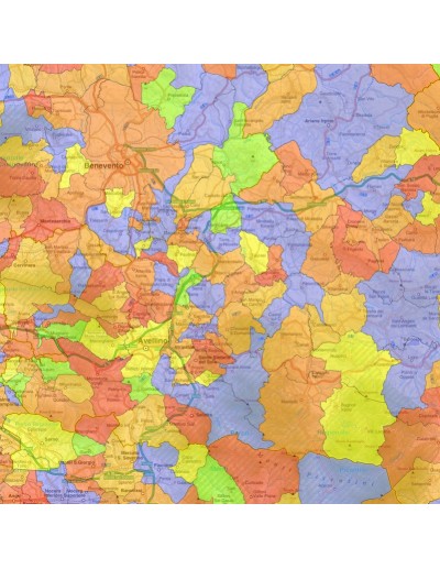 Mappa stradale con comuni della provincia di...