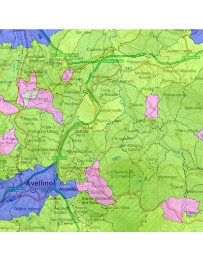 Mappa stradale con comuni della provincia di...