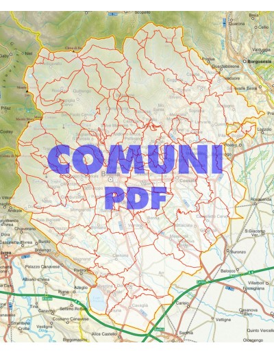 Mappa stradale con comuni della provincia di...