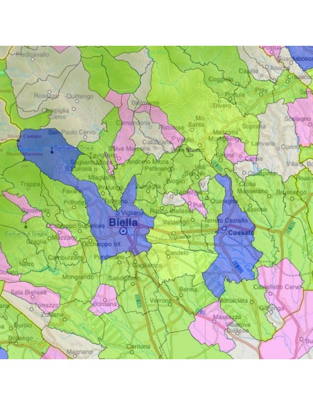 Mappa stradale con comuni della provincia di Biella pdf