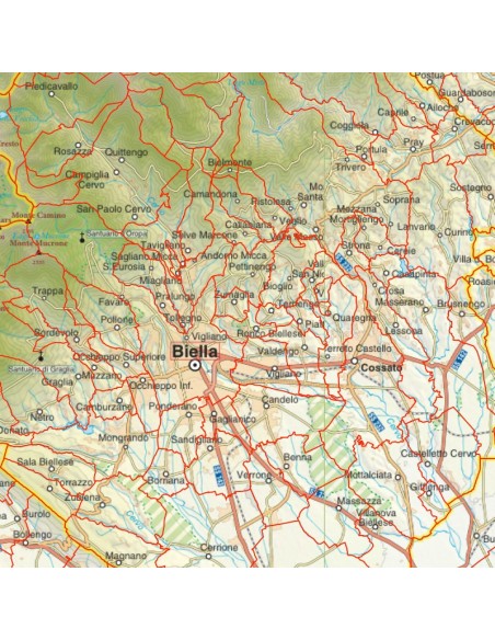 Mappa stradale con comuni della provincia di Biella pdf