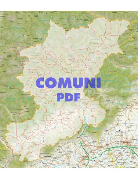 Mappa stradale con comuni della provincia di Belluno pdf