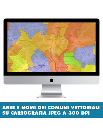 Mappa stradale con comuni della provincia di...