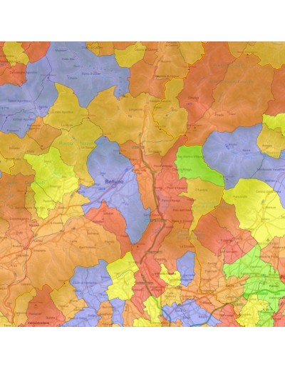 Mappa stradale con comuni della provincia di...