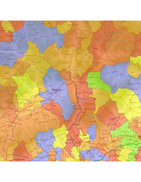 Mappa stradale con comuni della provincia di Belluno pdf