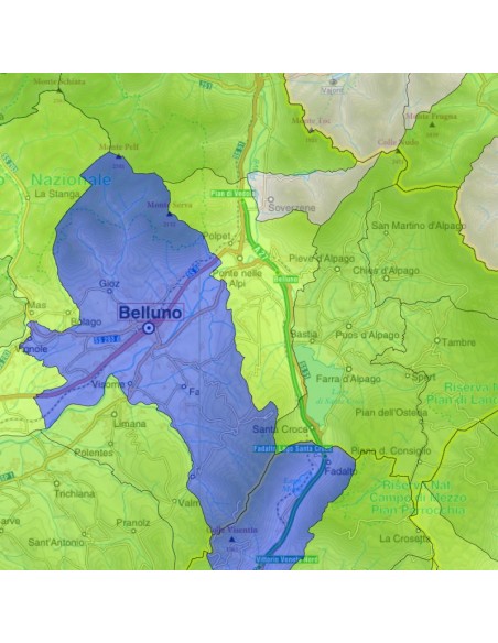 Mappa stradale con comuni della provincia di Belluno pdf