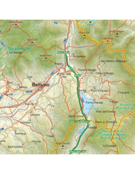 Mappa stradale con comuni della provincia di Belluno pdf