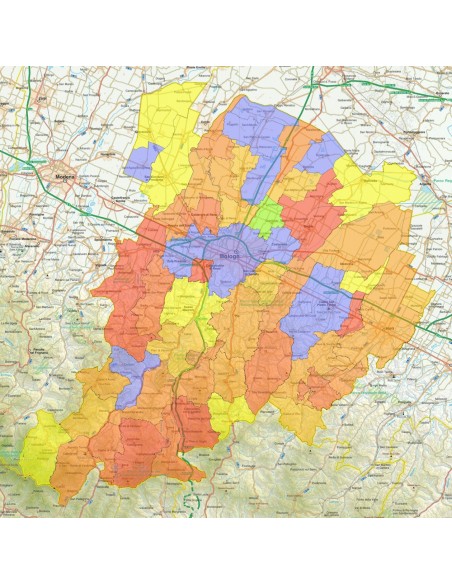 Mappa stradale con comuni della provincia di Bologna pdf