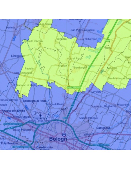 Mappa stradale con comuni della provincia di Bologna pdf
