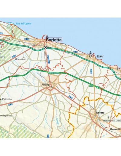 Mappa stradale con comuni della provincia di...