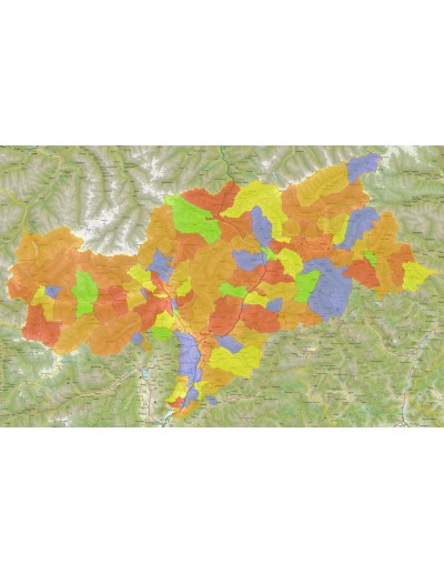 Mappa stradale con comuni della provincia di...