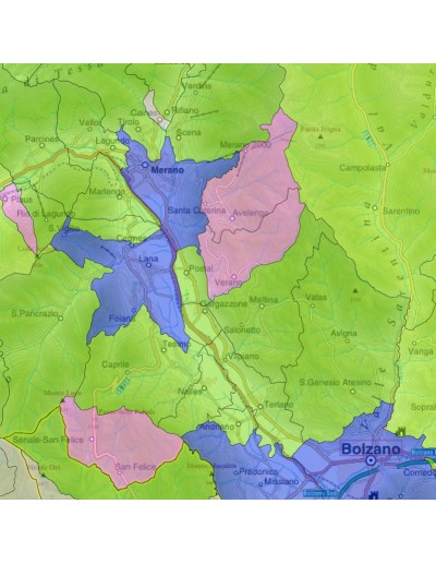 Mappa stradale con comuni della provincia di...