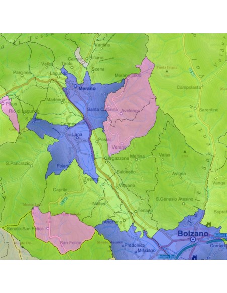 Mappa stradale con comuni della provincia di Bolzano/Bozen pdf
