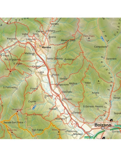 Mappa stradale con comuni della provincia di...