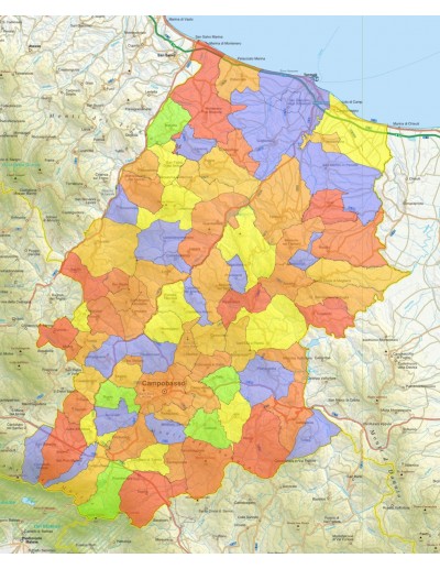 Mappa stradale con comuni della provincia di...