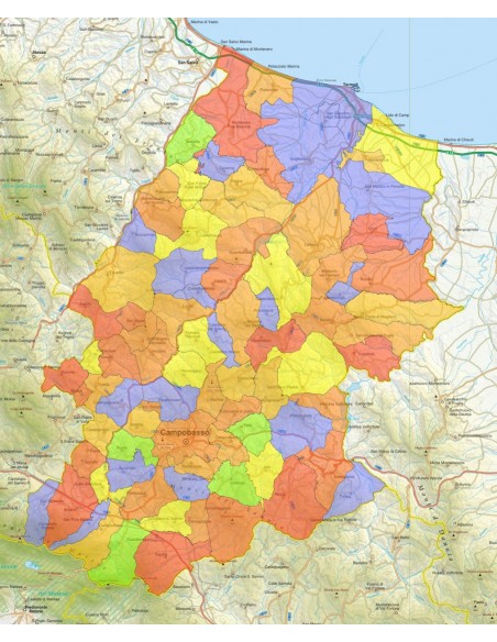 Mappa stradale con comuni della provincia di Campobasso pdf