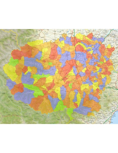 Mappa stradale con comuni della provincia di...