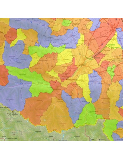 Mappa stradale con comuni della provincia di...