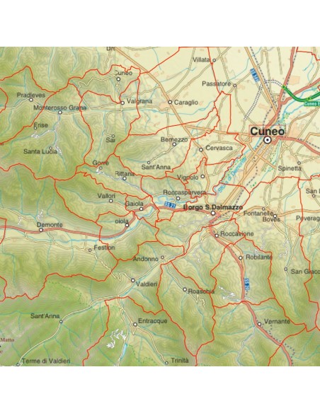 Mappa stradale con comuni della provincia di Cuneo pdf