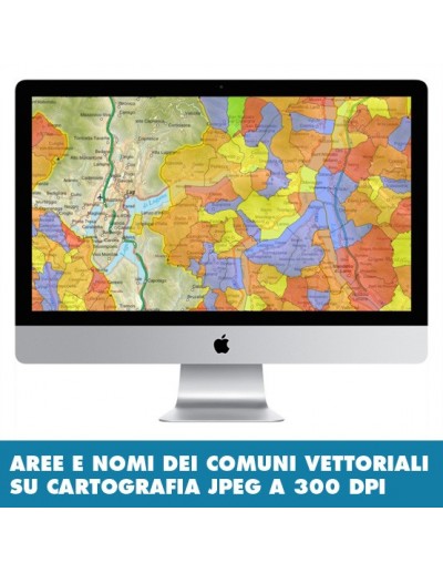 Mappa stradale con comuni della provincia di...