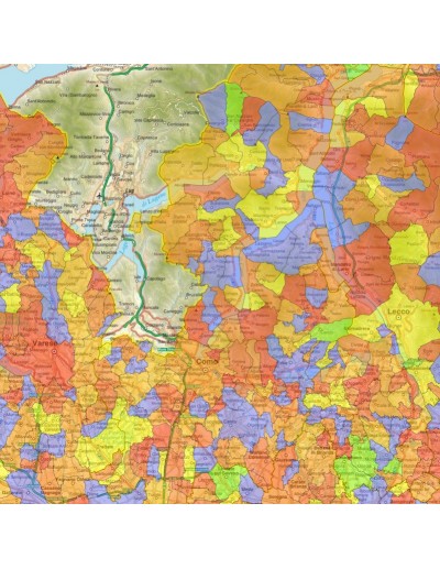 Mappa stradale con comuni della provincia di...