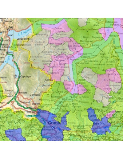 Mappa stradale con comuni della provincia di...
